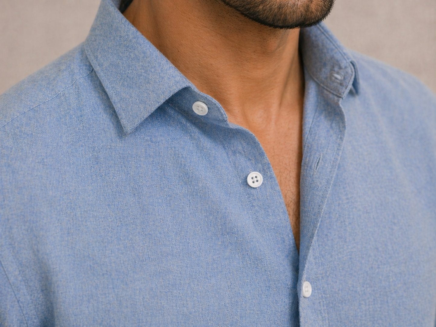 AmsterLily Men’s Plain Linen Shirt – Regular Fit