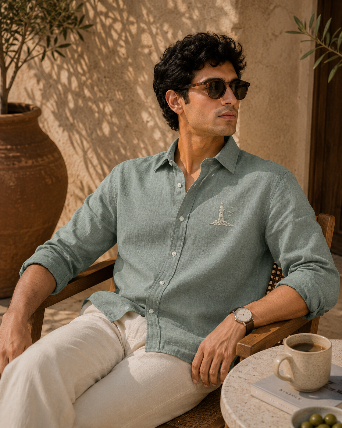 AmsterLily Lighthouse Linen Shirt