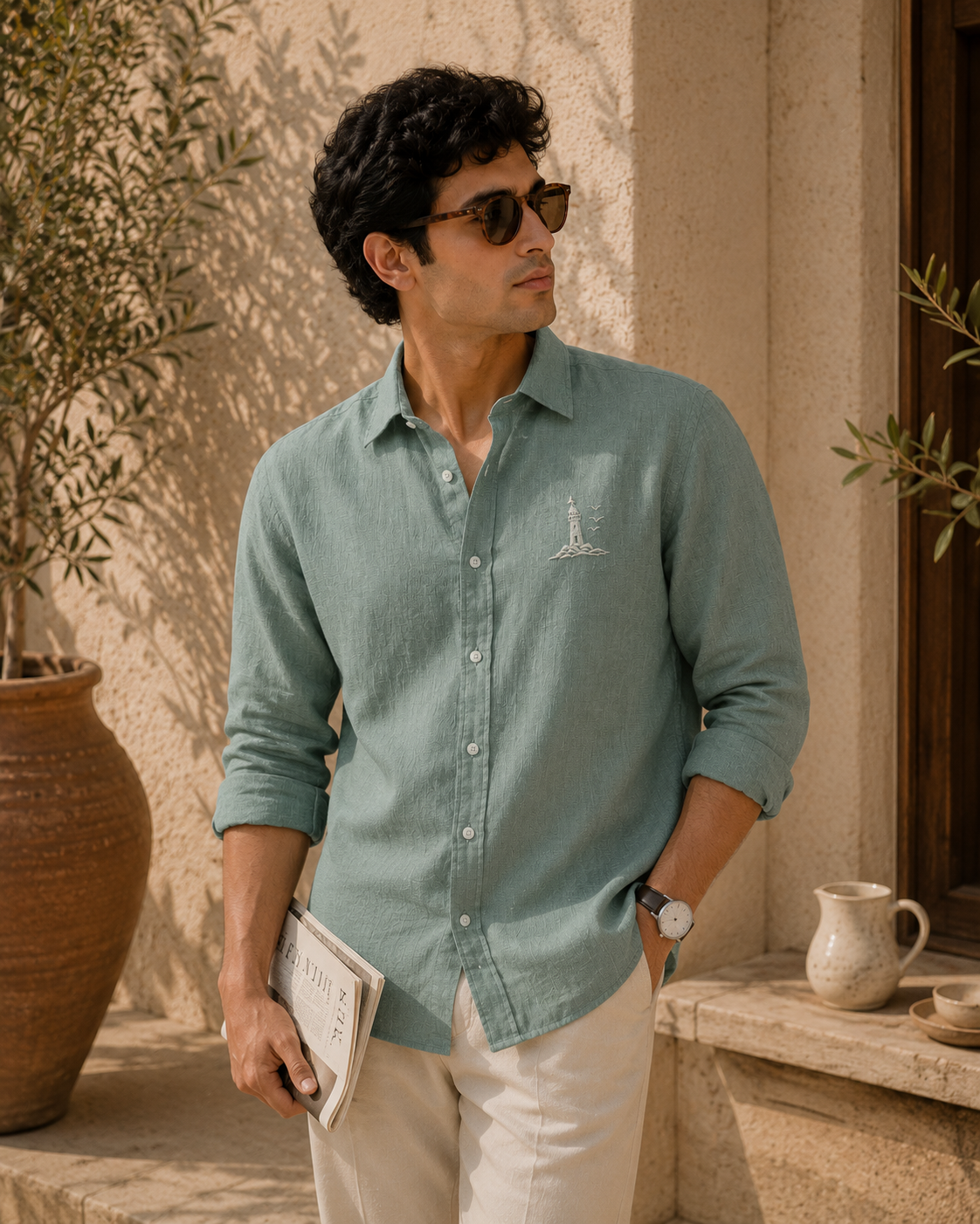 AmsterLily Lighthouse Linen Shirt