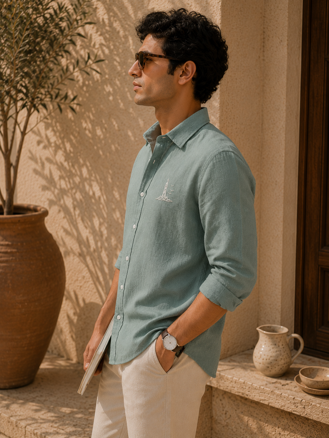 AmsterLily Lighthouse Linen Shirt