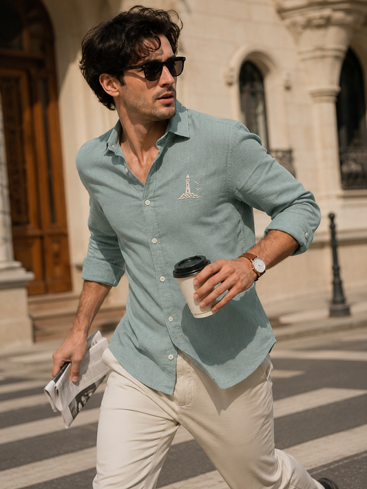 AmsterLily Lighthouse Linen Shirt