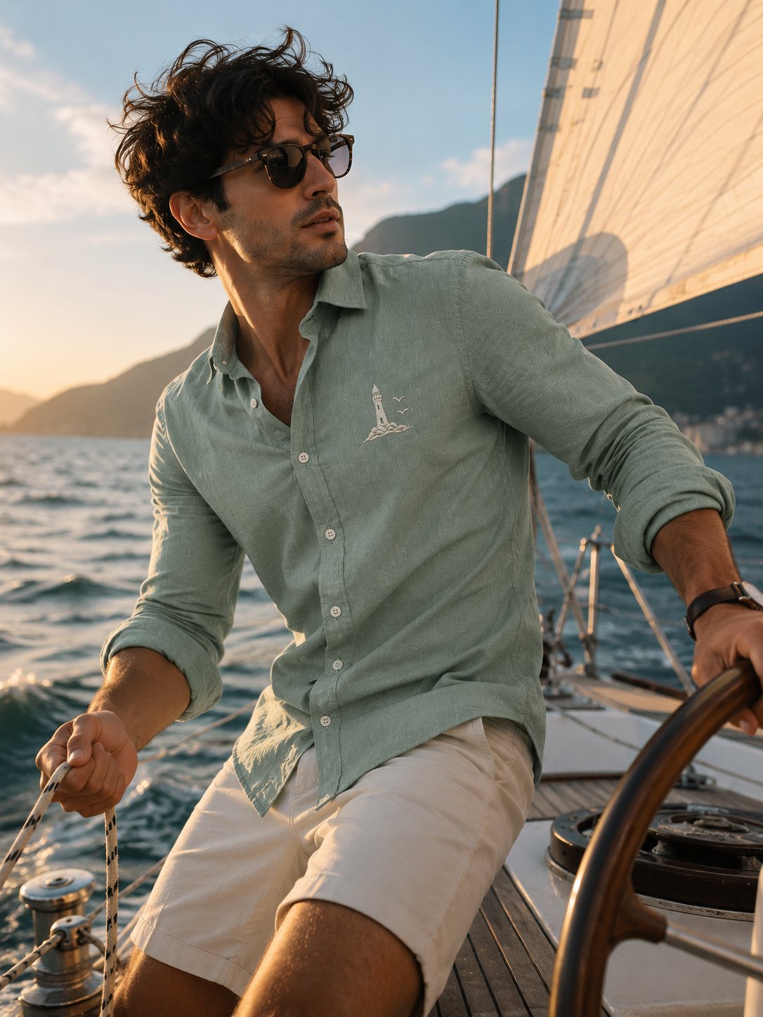 AmsterLily Lighthouse Linen Shirt