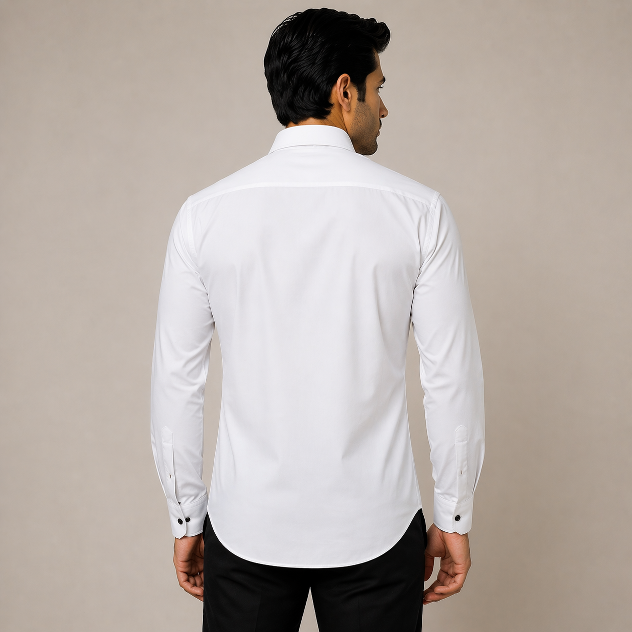 AmsterLily Men’s Linen Shirt with Eagle Embroidery – Regular Fit