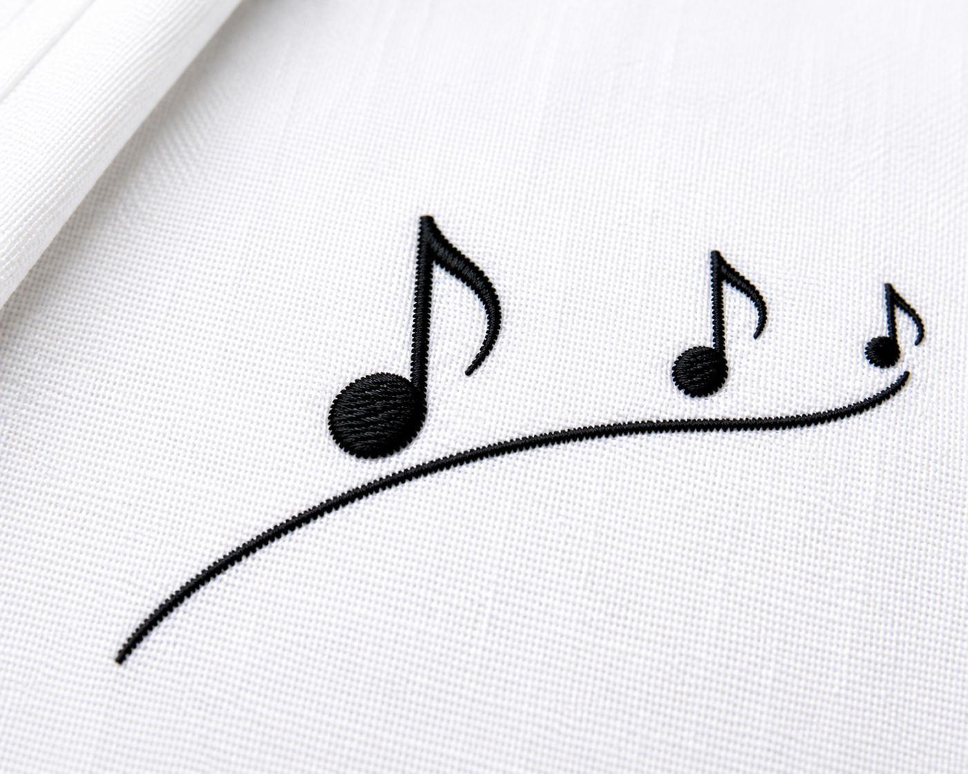 AmsterLily Men’s Linen Shirt with Musical Notes Embroidery